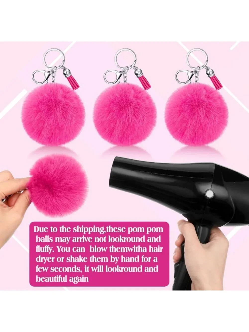 20 Pcs Cheer Pom Pom Keychains - Cheerleading Gifts, Tassel Keyring Charms